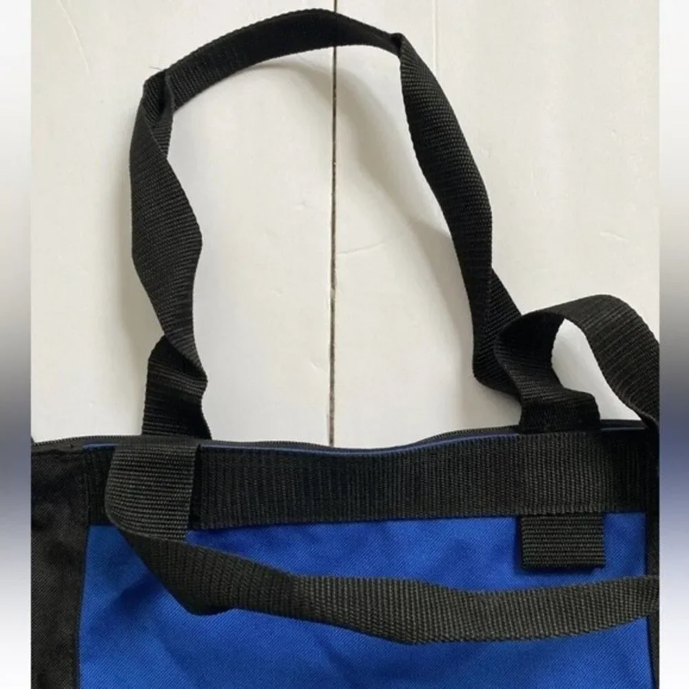 Leeds Vintage( Columbia St.Mary's ) Logo Canvas Blue Tote Bag,Zip,Double Handles
